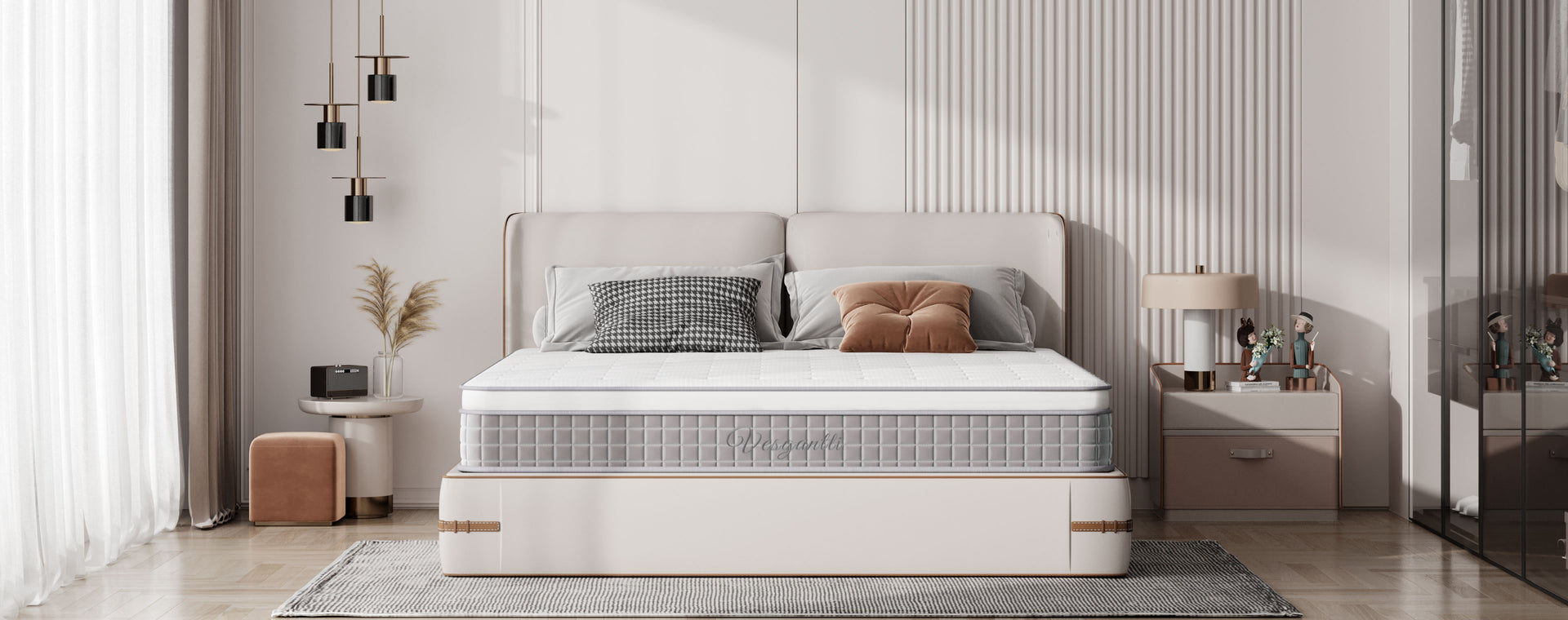 Vesgantti matelas,Fraîcheur et soutien supérieurs pour moins de douleu