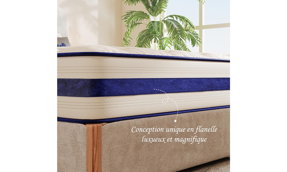 Matelas Hybride Blue Velvet,26CM