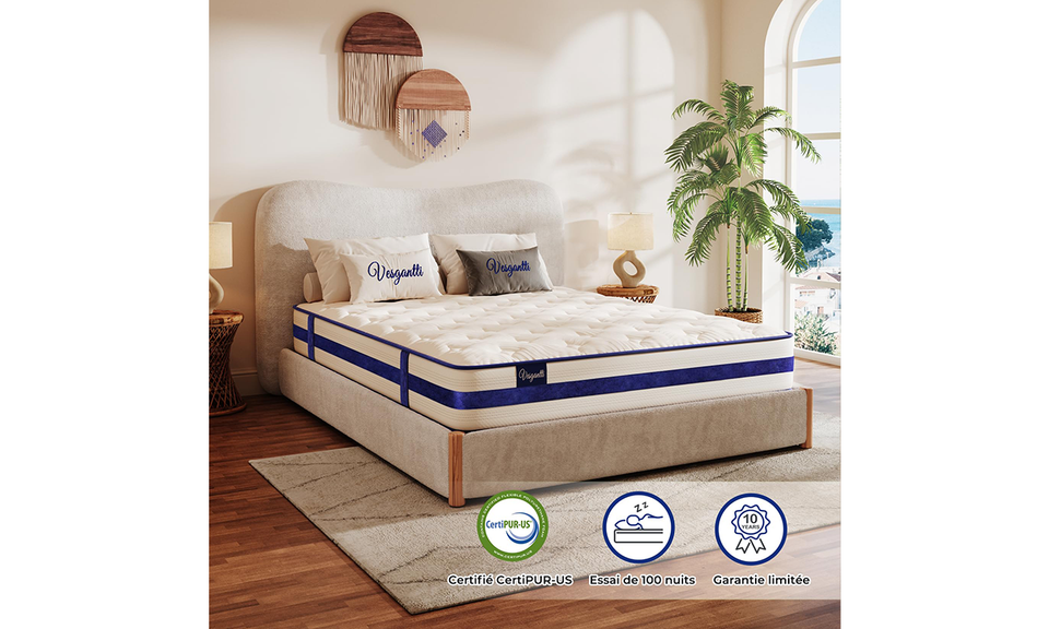 Matelas Hybride Blue Velvet,26CM